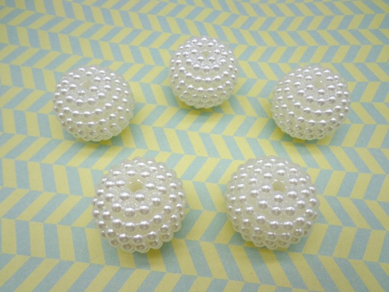 Moti /Pearls /Beads White (100gm) - 25mm