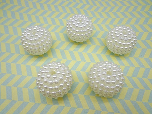 Moti /Pearls /Beads White (100gm) - 25mm