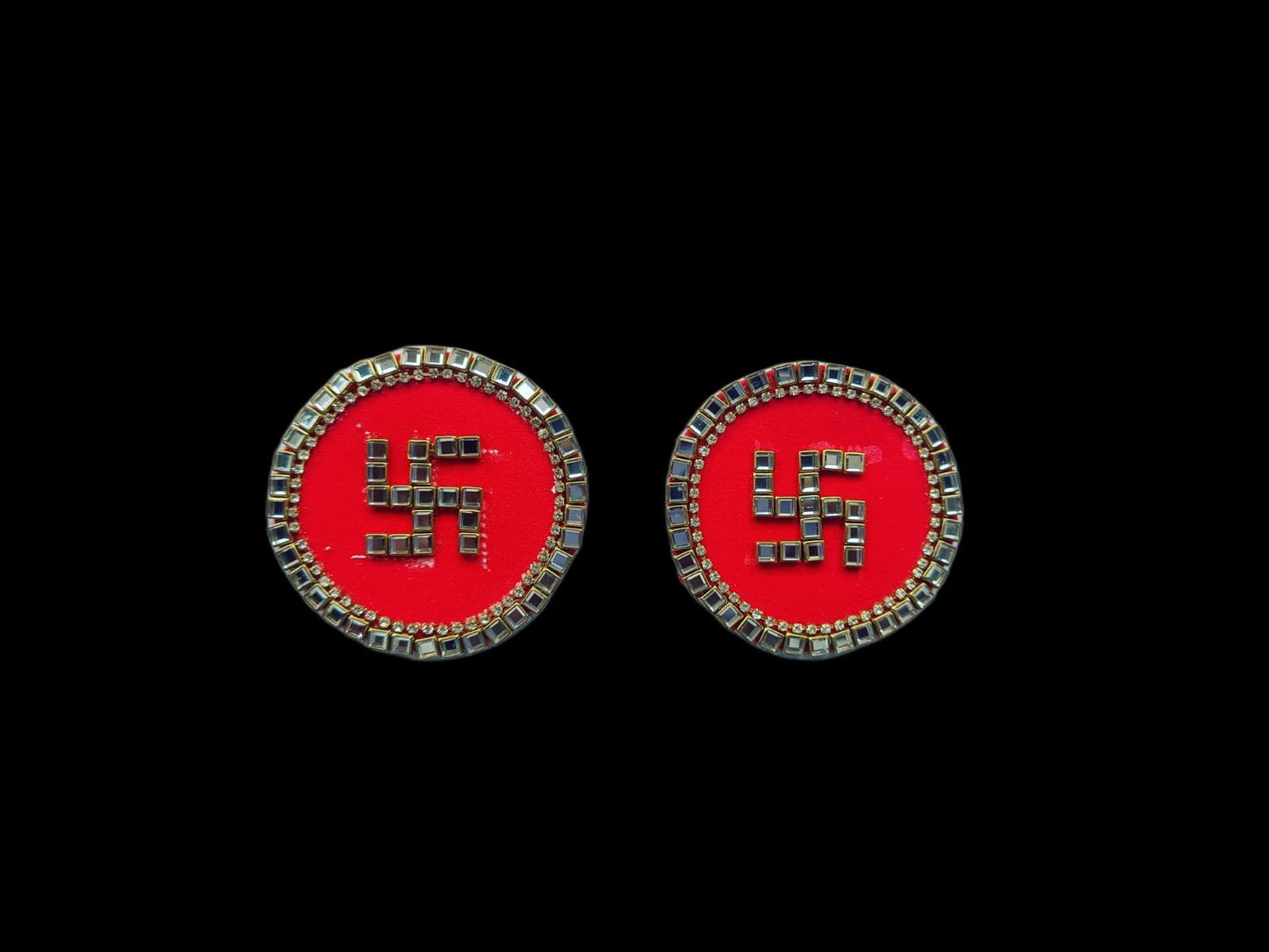 Stone Valvet Swastik - 2pcs