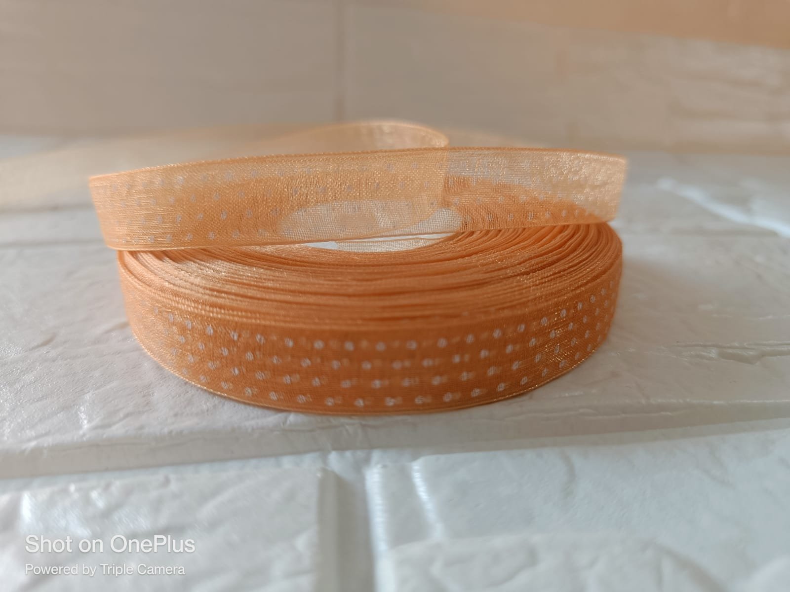 Organza  Polka Dot Ribbon 1/2 inch – Brown
