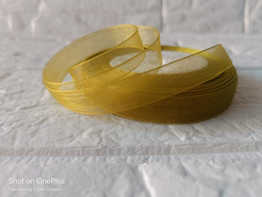 Light Mahendi Organza Ribbon – 1/2inch
