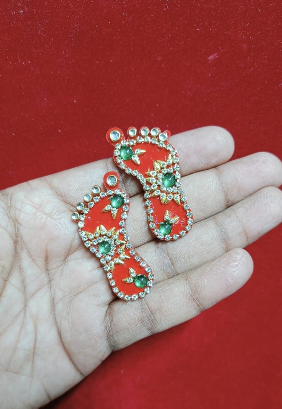 Laxmi Stone Charan - 1pair (4cm)