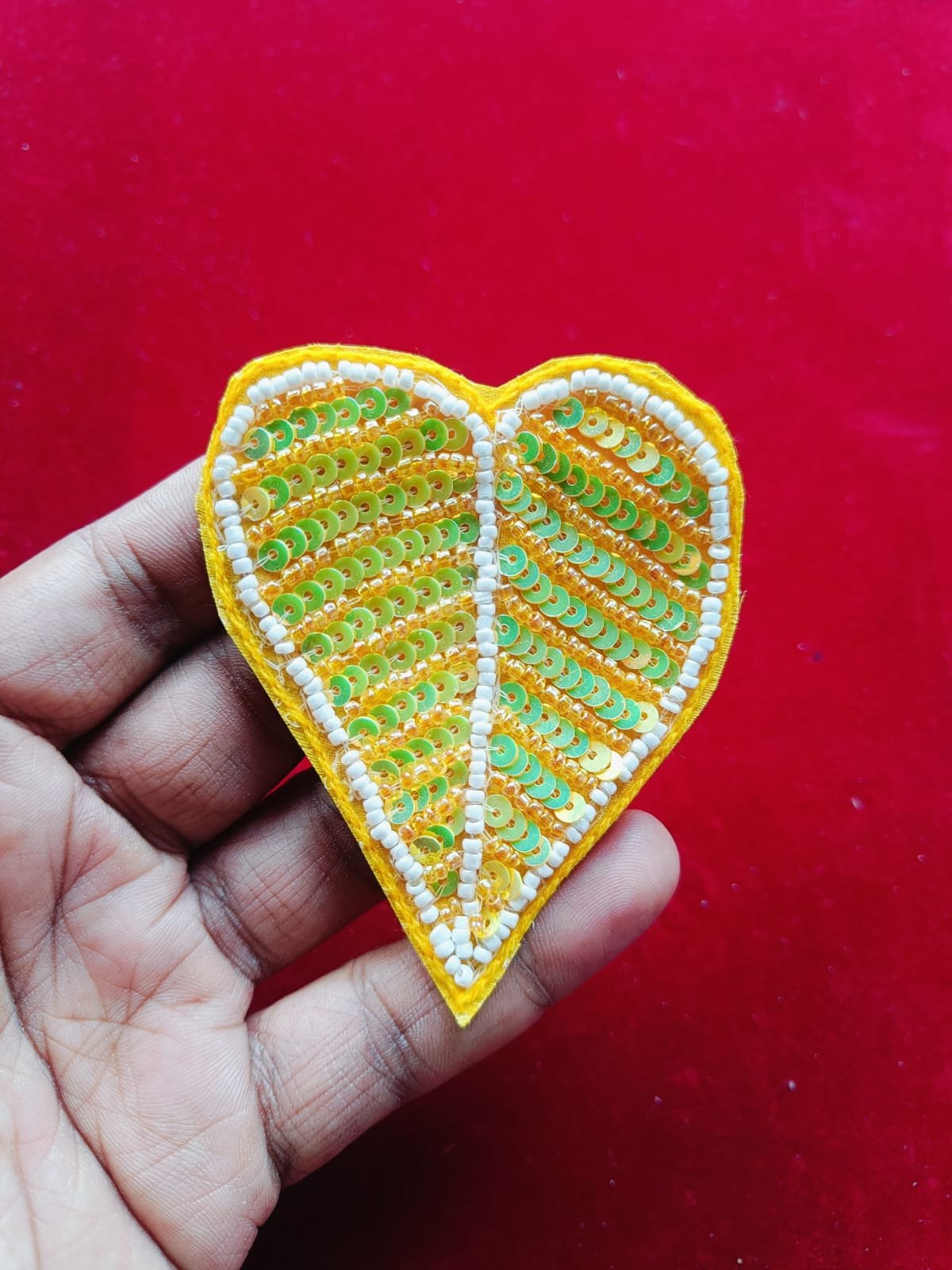 Yellow And White Pan Buti Patches - 10pc