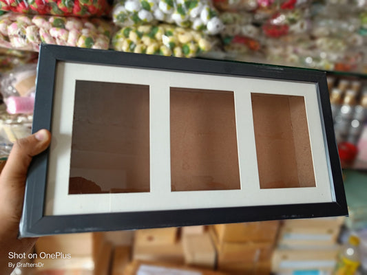 Shadow Box Glass Frame with Mount White  – 12*18 inch (Black)