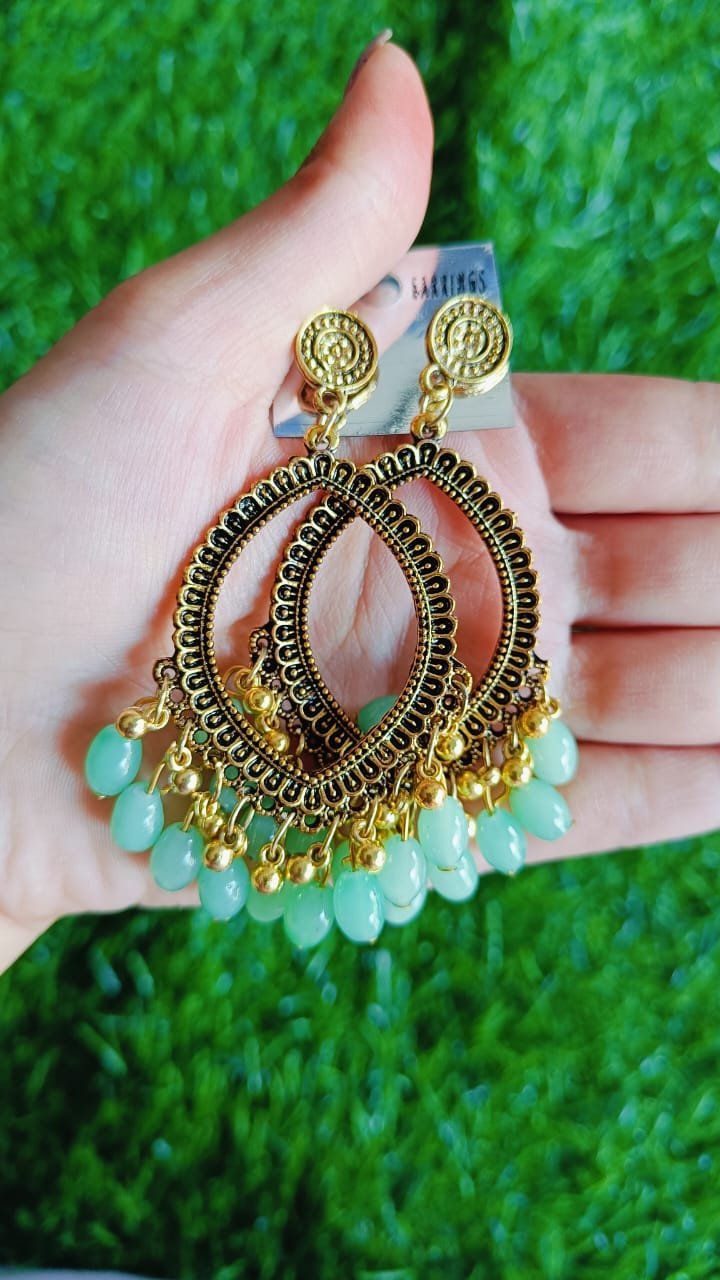 Colorful Drop Resin Jhumka - 2pc