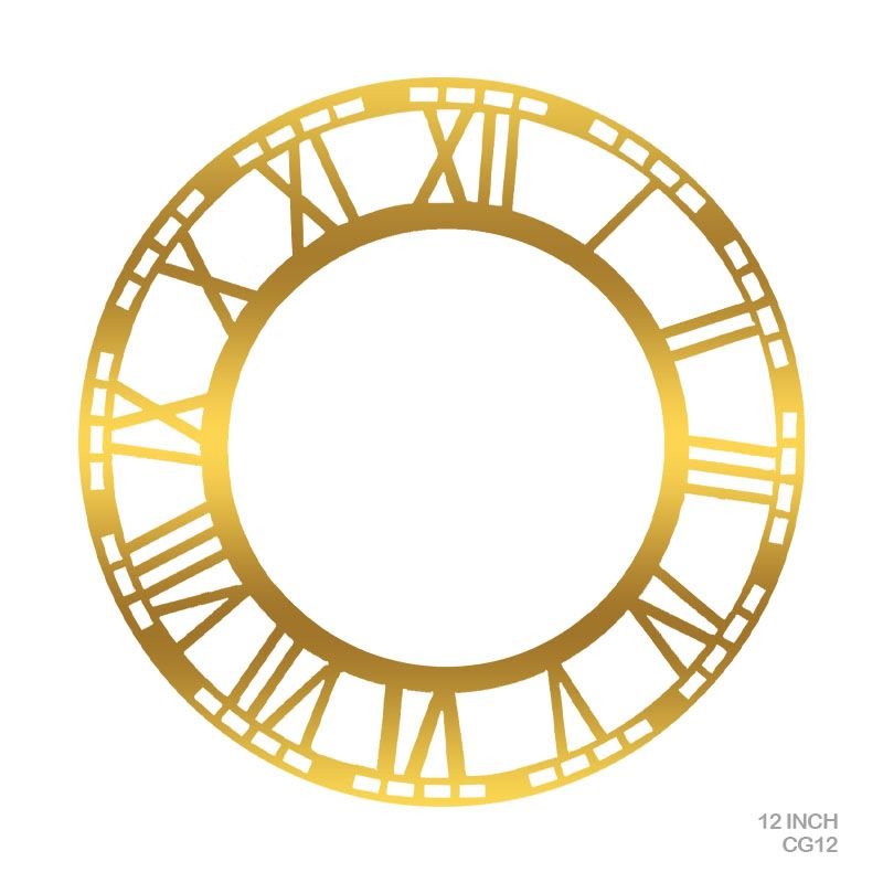 Acrylic Clock Golden - 12 inch Roman (CG12)