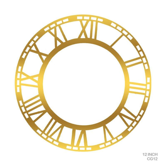 Acrylic Clock Golden - 12 inch Roman (CG12)