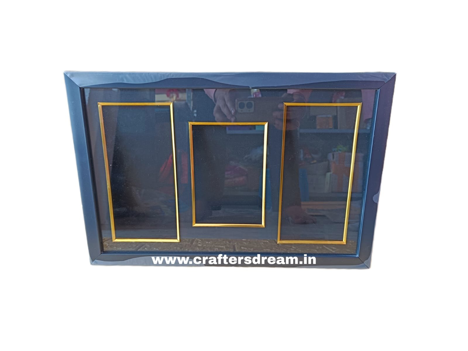 Shadow Box Glass Frame – 16*10 Inch (Black) with Mount