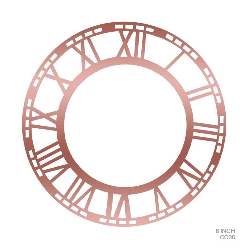 Acrylic Clock Copper - 6 inch Roman (CC06)