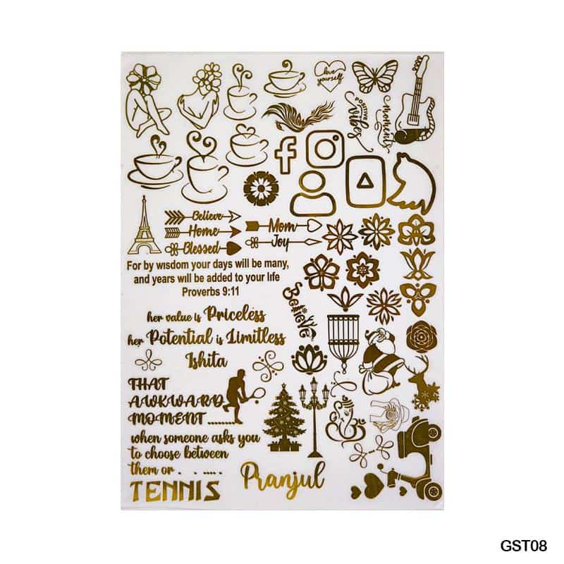 Gold Metal Sticker A4 (GST08)
