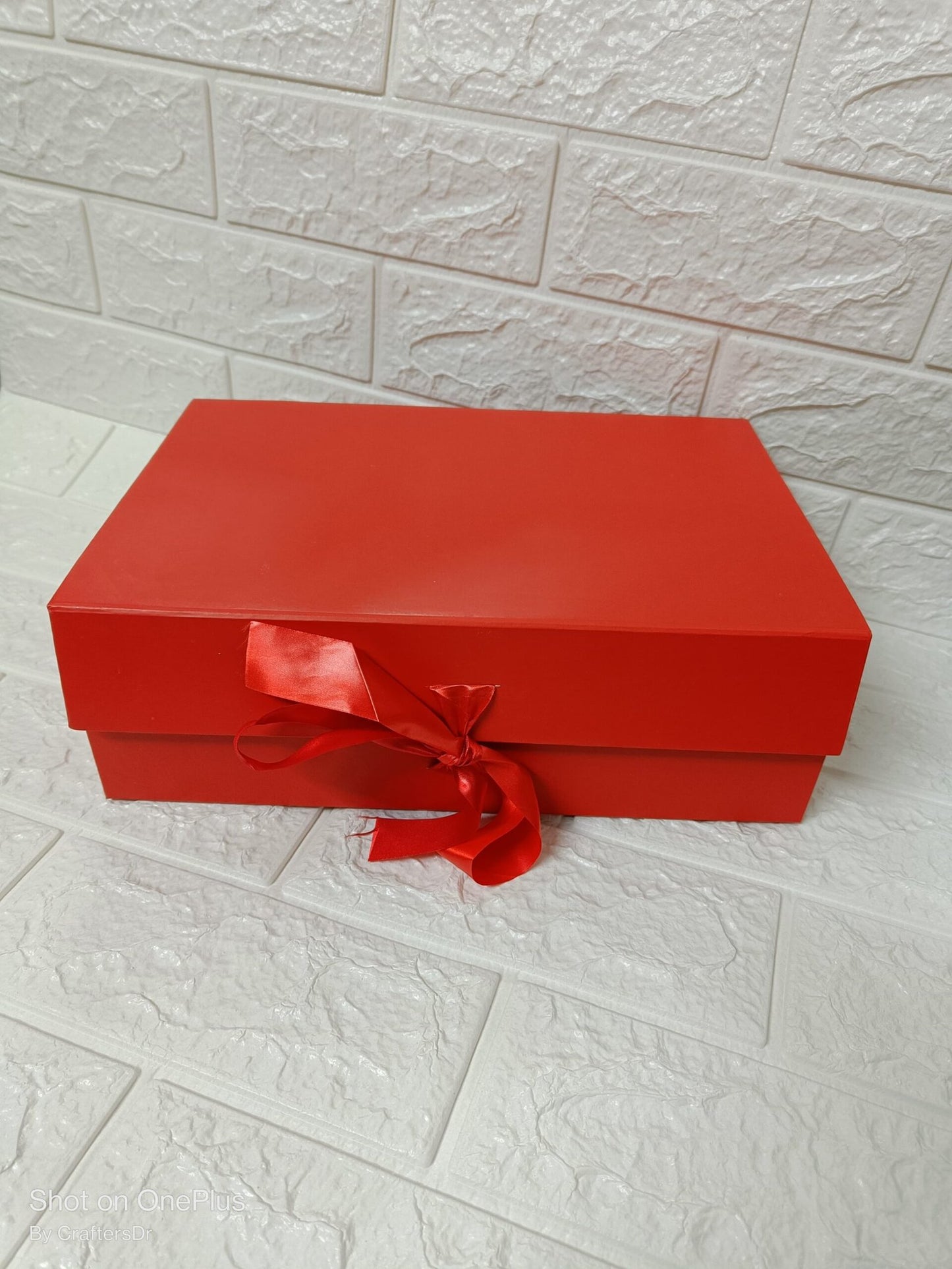 Collapsible/Foldable Box Red (12*8*4 Inch) - 1pc