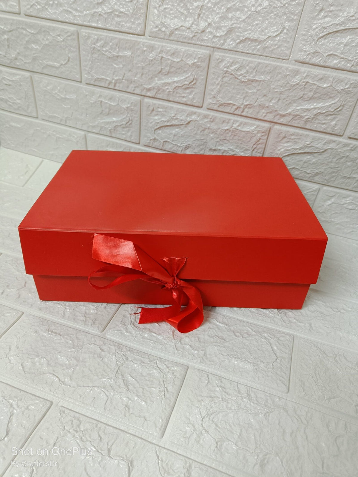 Collapsible/Foldable Box Red (12*8*4 Inch) - 1pc