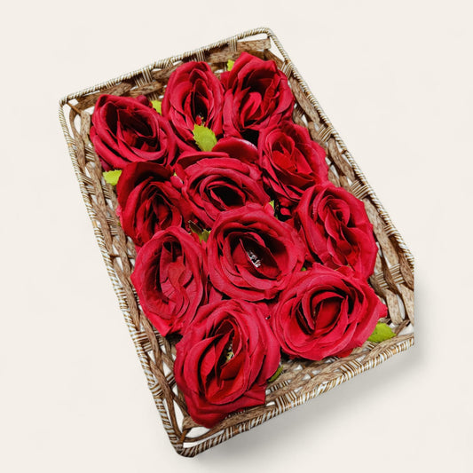 Artificial Red Rose Flower 3inch - 5pc