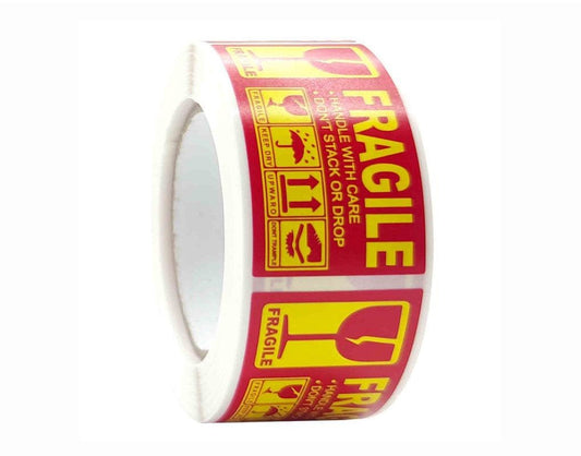 Fragile Handle with Care Sticker (136026) - 500pc each Roll