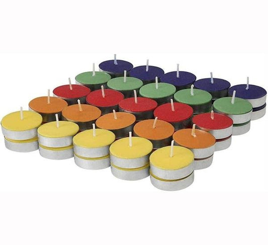 Multicolor Wax Tealight Candles (Pack Of 50)