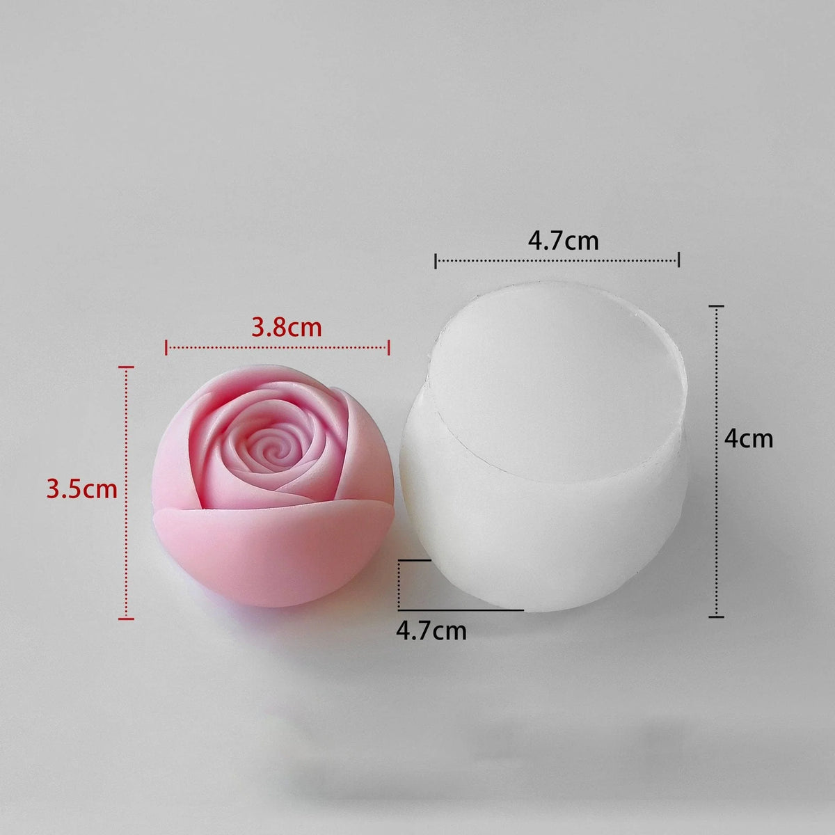 Handmade 3D Rose Flower Candle Mould - (HM0151)