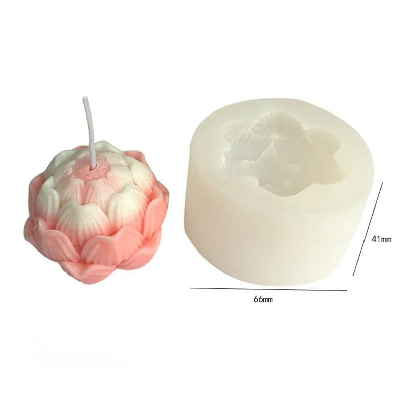 Handmade 3D Lotus Flower Candle Mould – (HM0191)