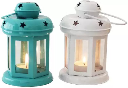 Hanging Lantern Decorative Tea Light Holder(White)-1pc