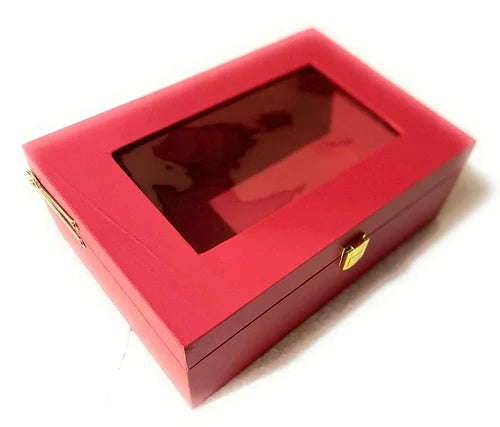 Acrylic Leather Trunk Box (Red) - 10*7inch
