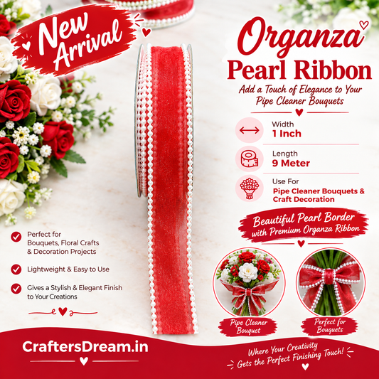 Organza Pearl Ribbon 9metre - 1pc