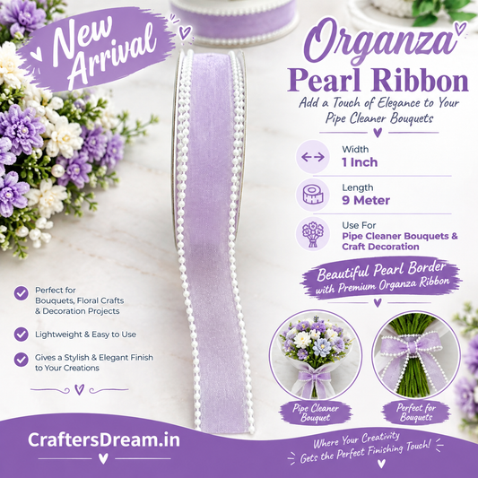 Organza Pearl Ribbon 9metre - 1pc