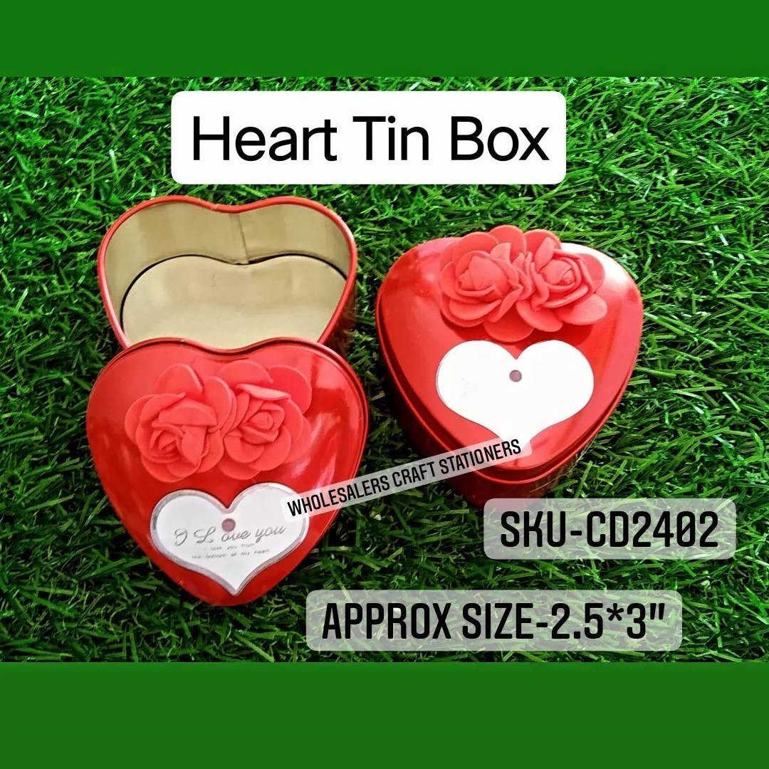 Heart Tin Box - 1Pcs