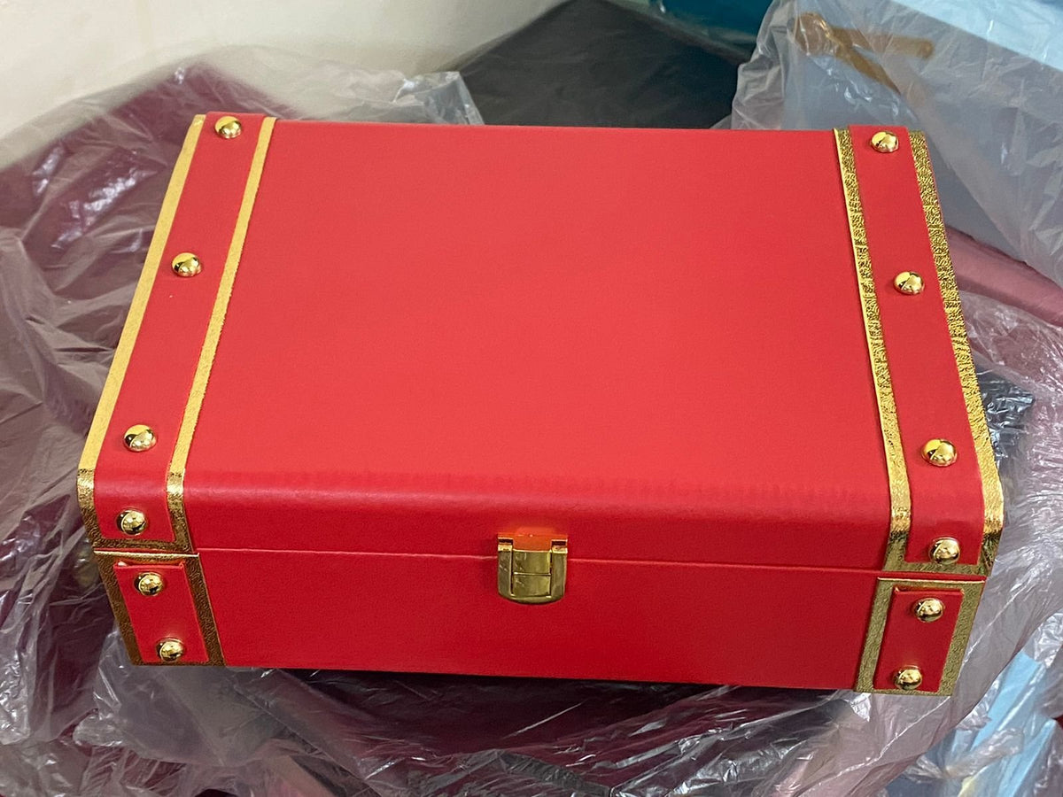 Leather Trunk Box (Red) - 10*7inch
