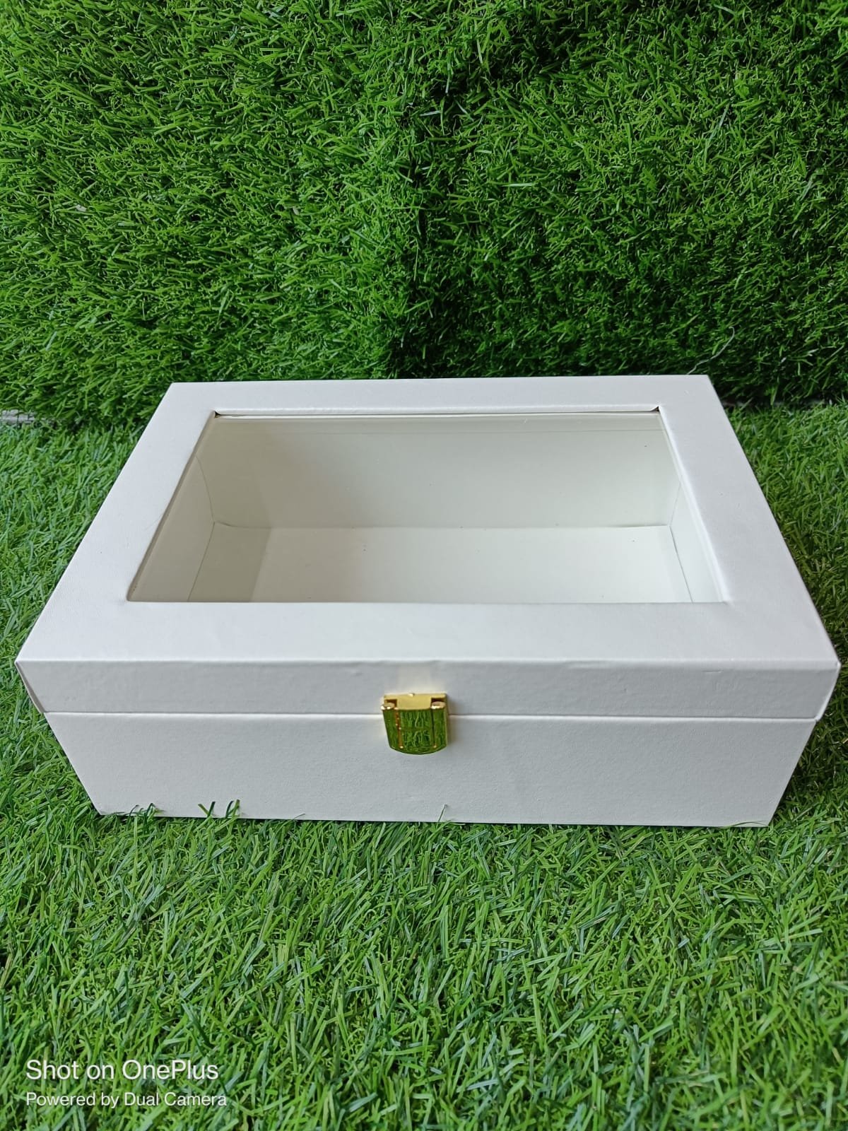 Acrylic Leather Trunk Box (White) - 10*7inch