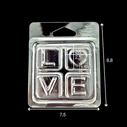 Clear Blister Mould & Clamshell Packaging for Wax Melts Love (WX314) - 1pc